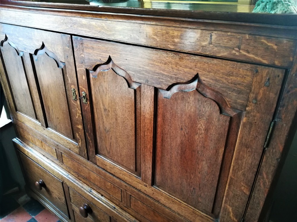 Early 19th Cent Oak Welsh Press Cupboard View V