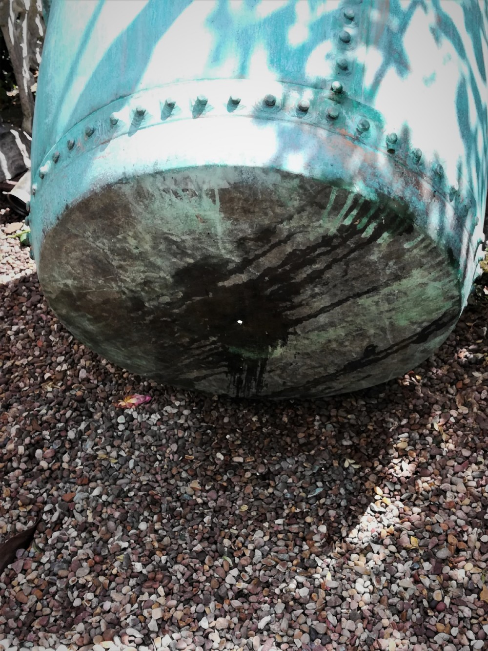 Large English Patinated Riveted Copper Planter View III