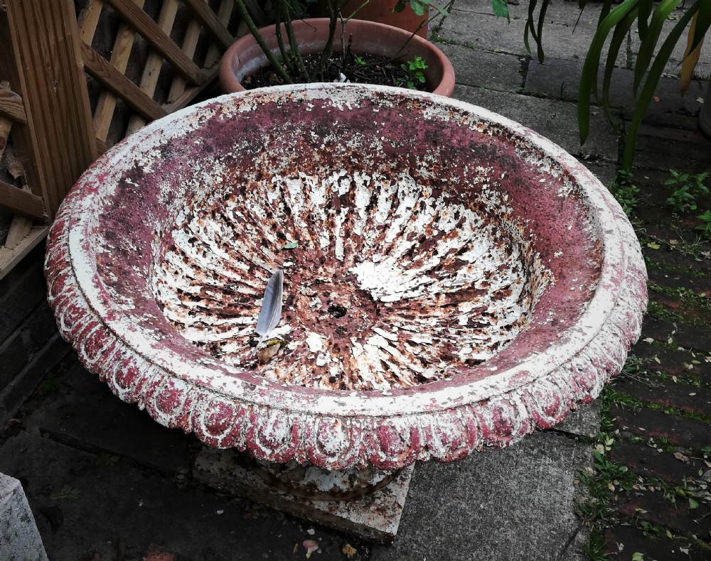 Large 19th Cent Cast Iron Garden Urn View II