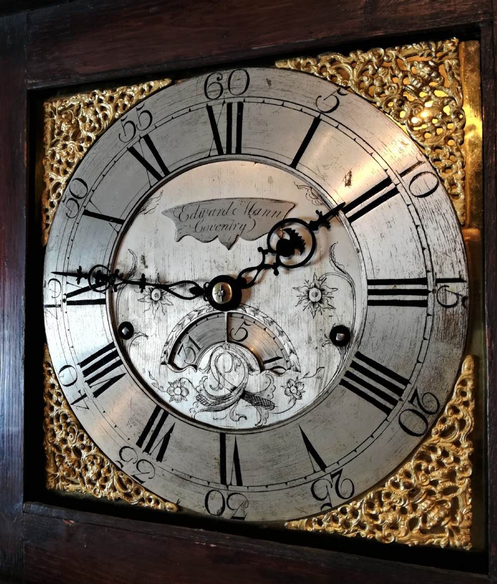 18th Cent Carved Oak 8 Day Long Case / Grandfather Clock View VI