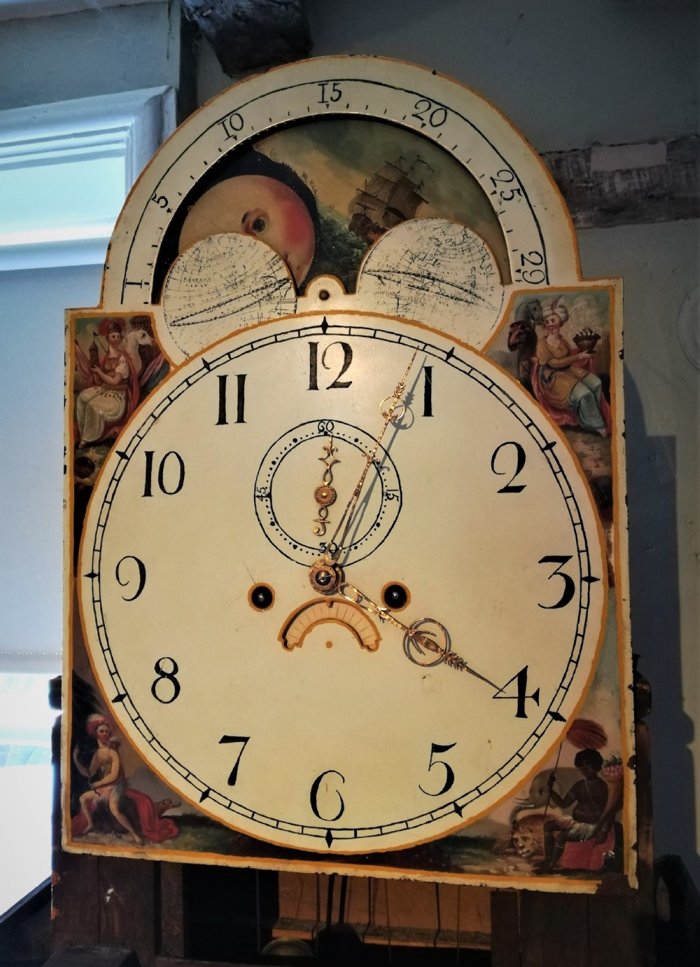 Late 18th Cent Moon Dial Long Case / Grandfather Clock View III
