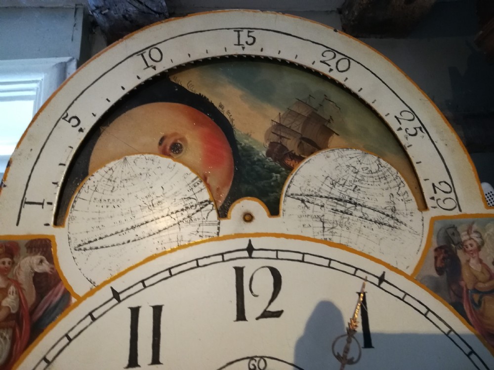 Late 18th Cent Moon Dial Long Case / Grandfather Clock View IV