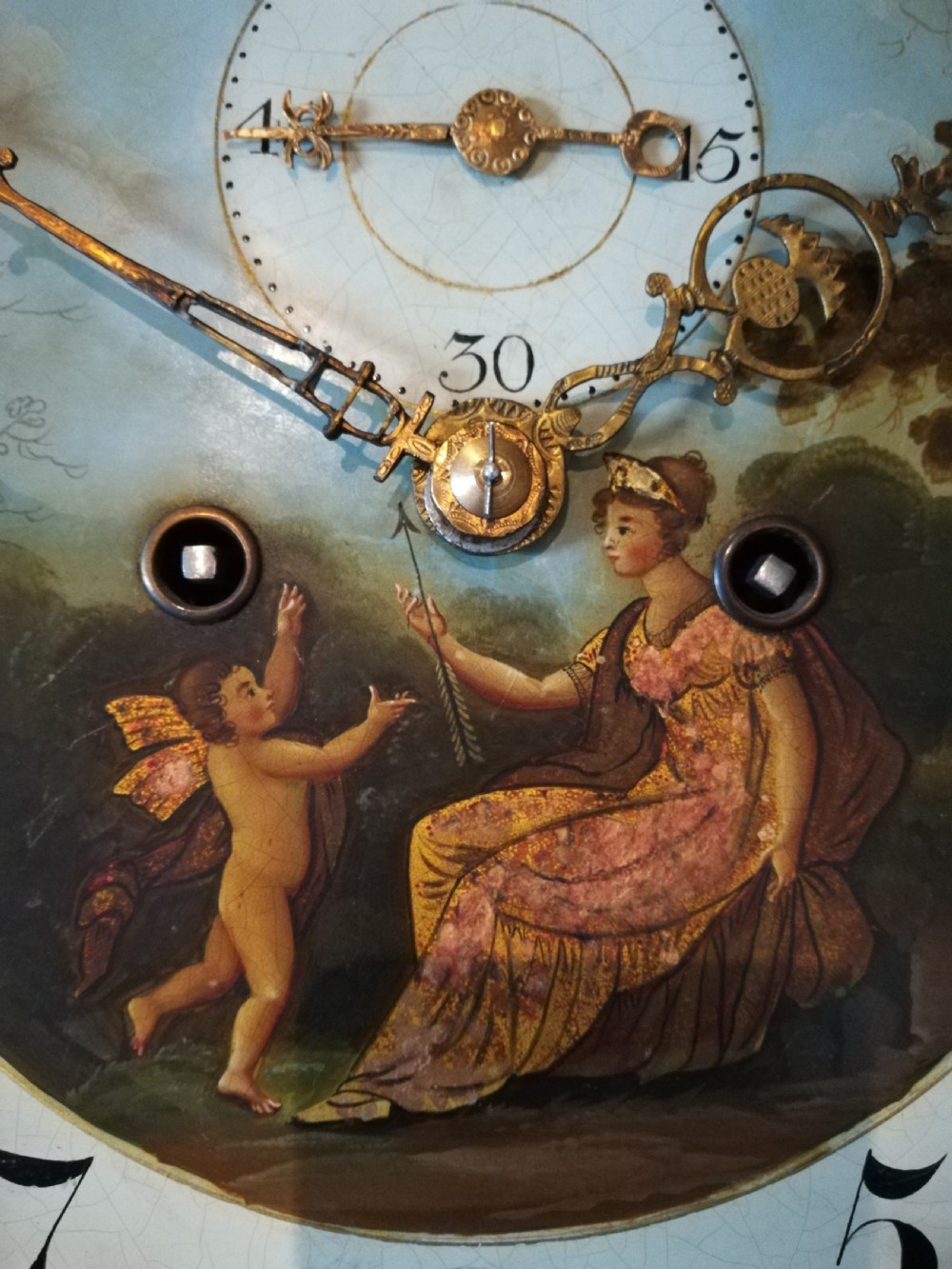 Late 18th Cent Mahogany and Satinwood 8 Day Long Case / Grandfather Clock View III