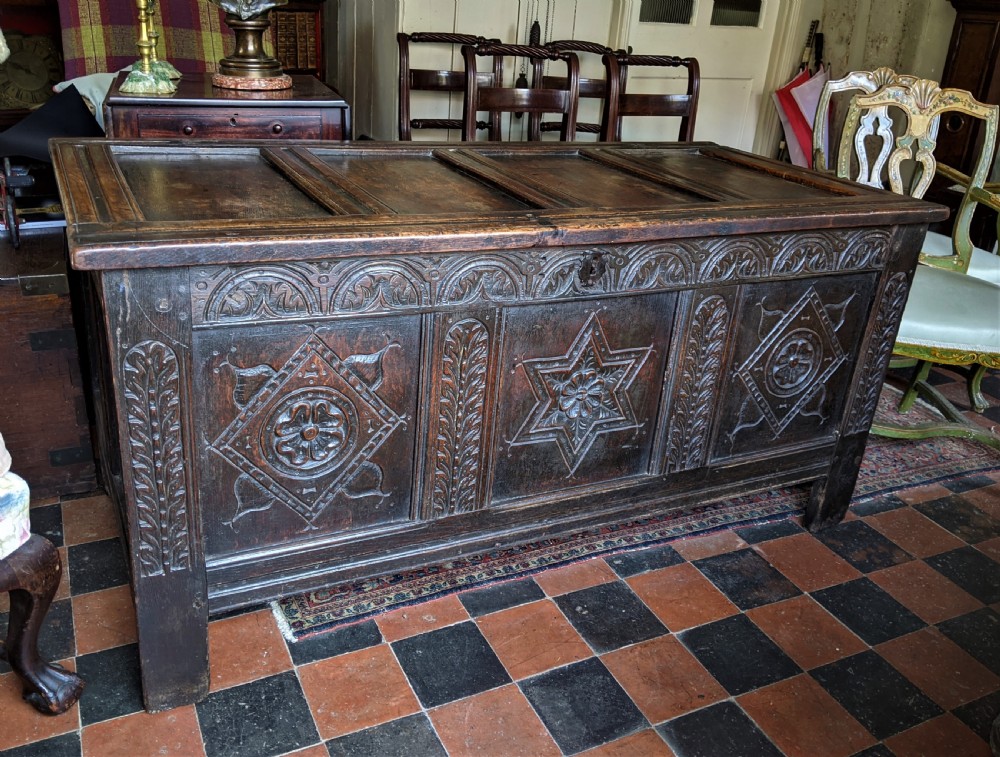 17th Cent Carved Oak Coffer