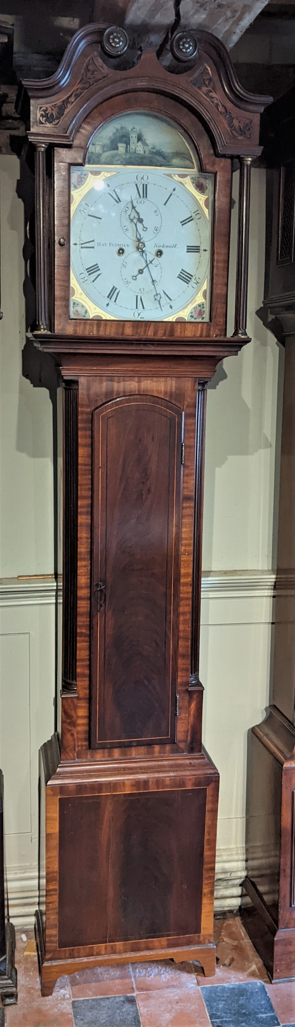 Early 19th Cent Mahogany Scottish Long Case Clock