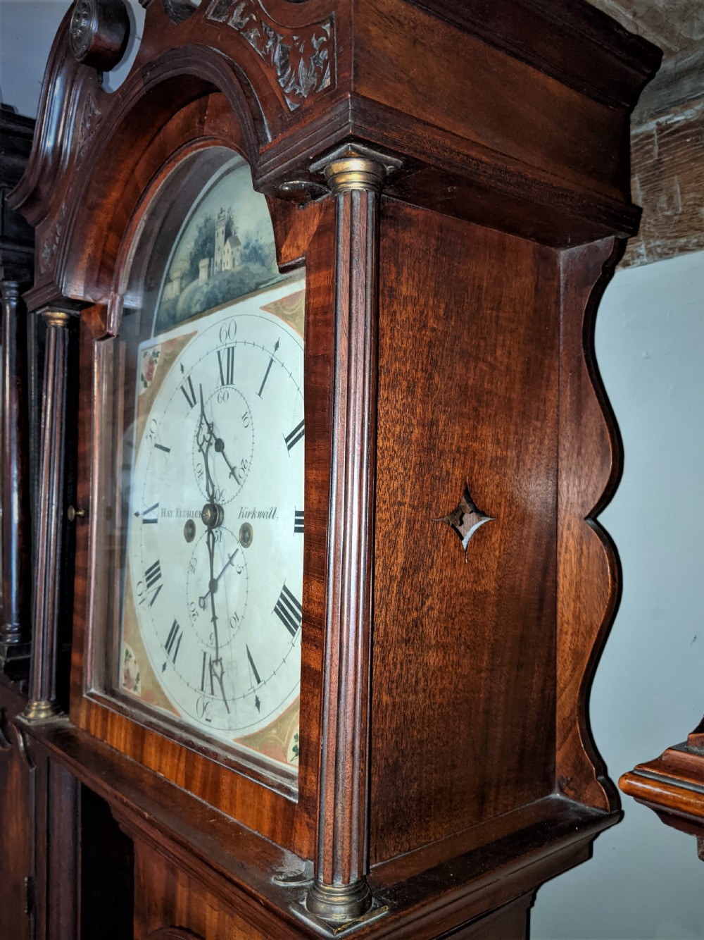 Early 19th Cent Mahogany Scottish Long Case Clock View V