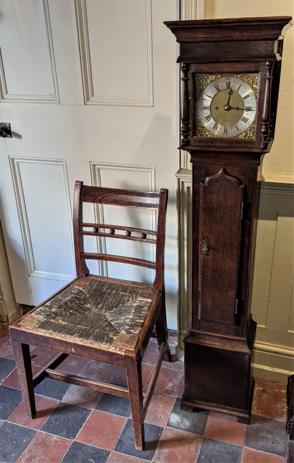 Early 20th Cent Oak Granddaughter Clock