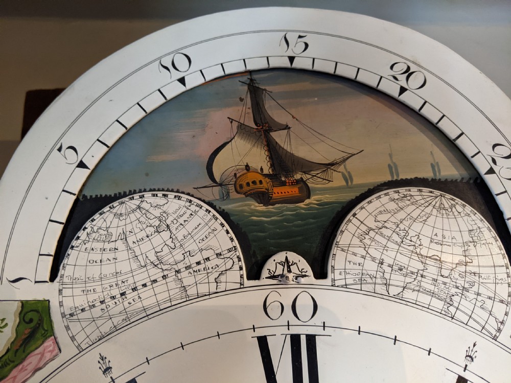 Late 18th Cent Moon Dial Long Case Longcase Grandfather Clock View V