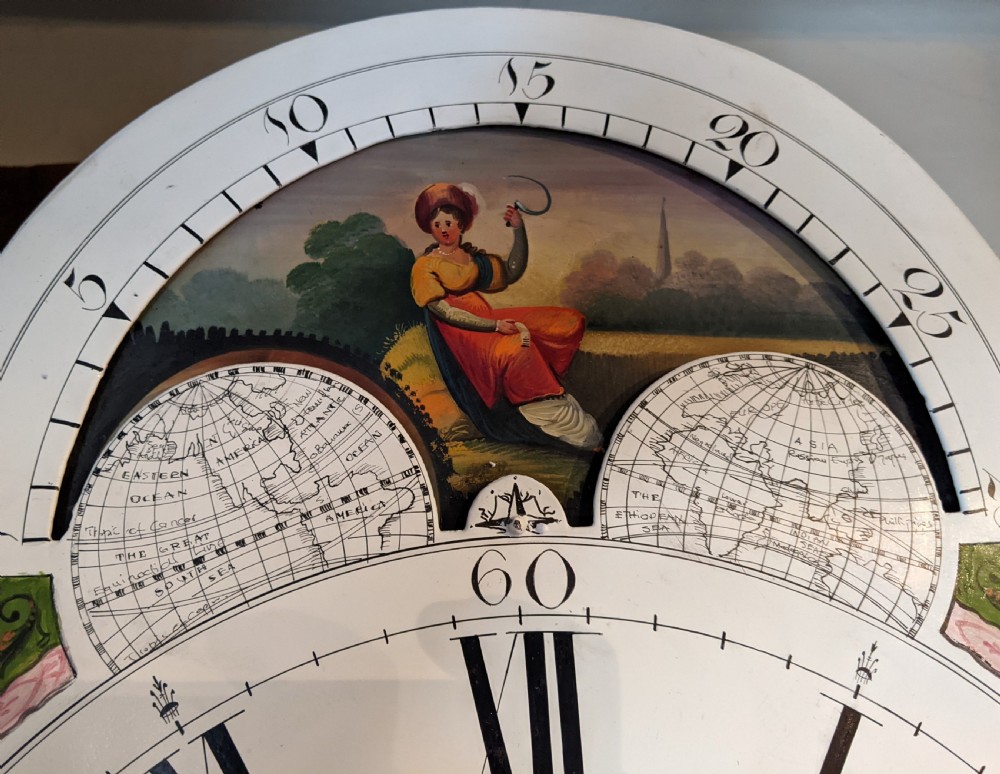 Late 18th Cent Moon Dial Long Case Longcase Grandfather Clock View VII
