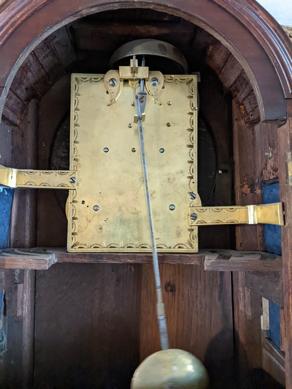 Geo III Mahogany Pad Top Bracket Clock View VI