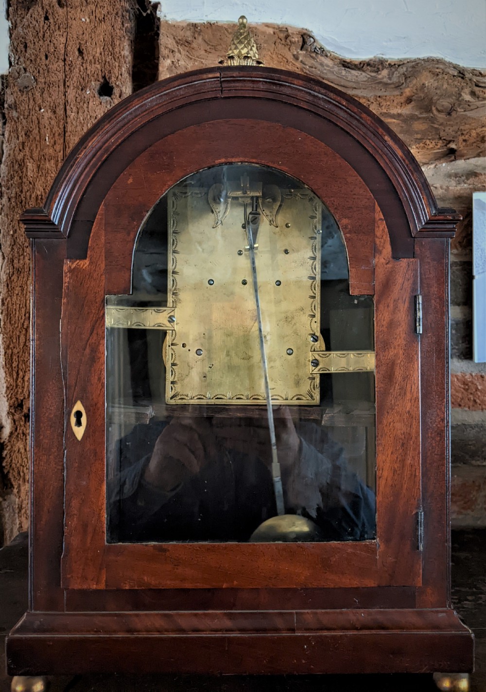Geo III Mahogany Pad Top Bracket Clock View VII