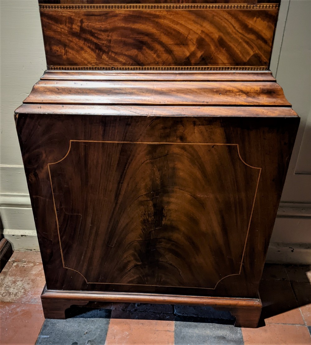 19th Cent Mahogany Longcase Long Case Clock with Moon Dial View VII