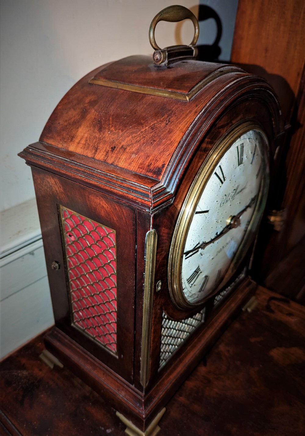 Geo III Mahogany Bracket Clock View III