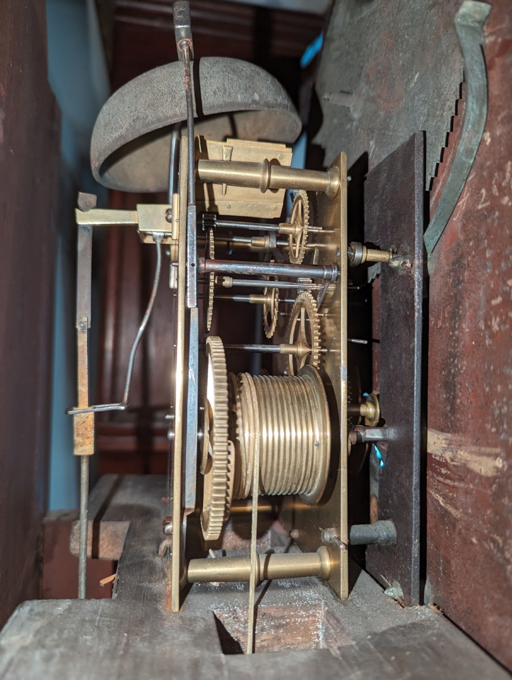 Small 19th Cent Moon Dial Longcase Long Case Grandfather Clock View IX