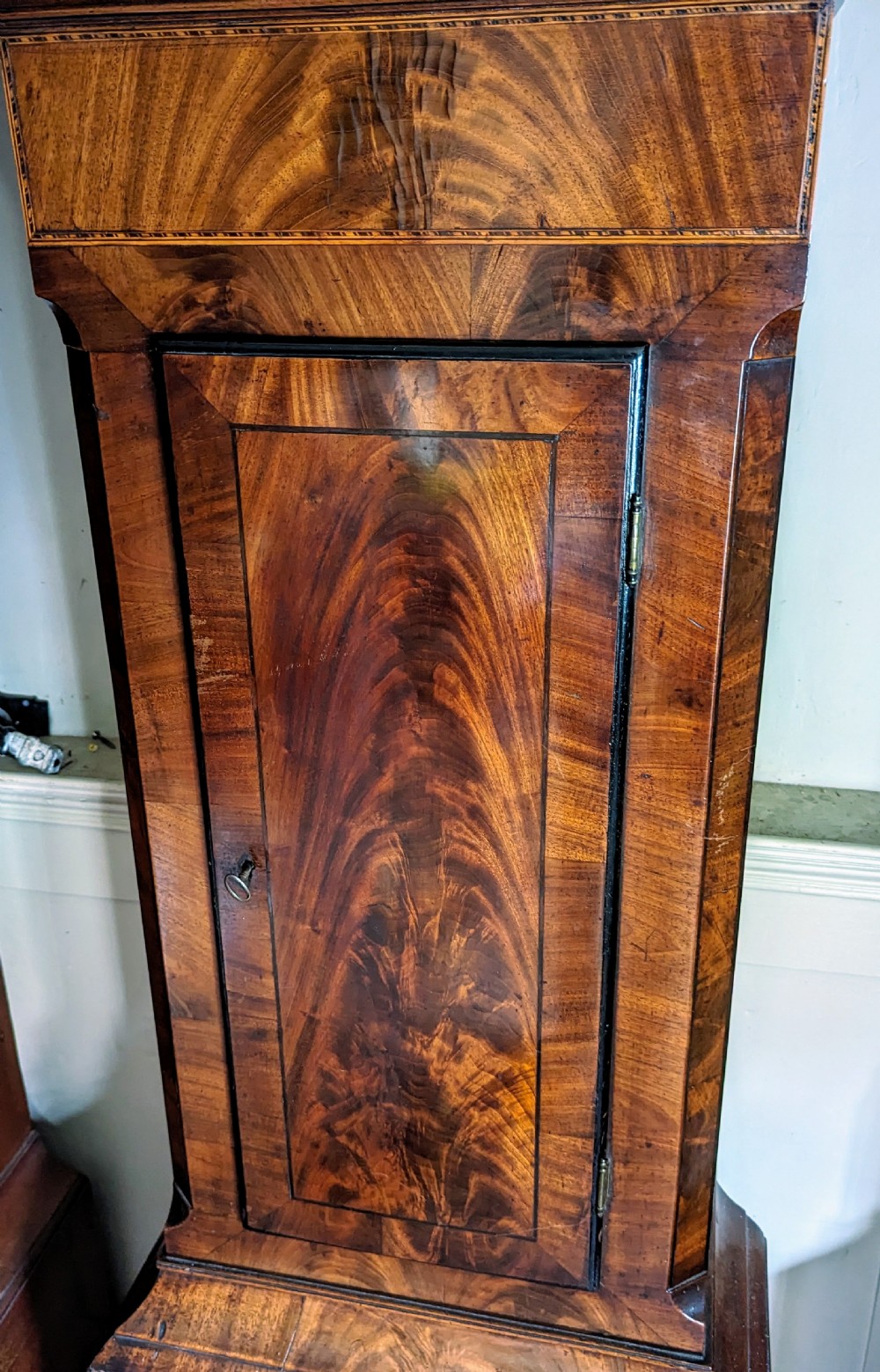 Geo III Mahogany Moon Dial Longcase Long Case Grandfather Clock View II