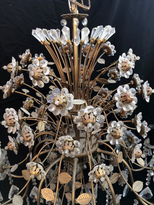 A TWELVE LIGHT FLORENTINE FLOWER ANTIQUE CHANDELIER - ADDITIONAL PHOTO 1