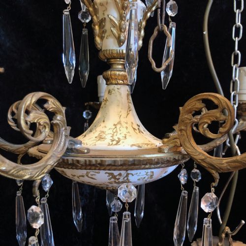 A PAIR OF DECORATIVE ITALIAN ANTIQUE CHANDELIERS - ADDITIONAL PHOTO 15