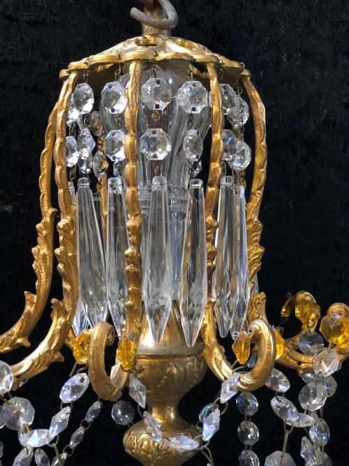 A WONDERFUL ITALIAN ANTIQUE POD CHANDELIER - ADDITIONAL PHOTO 2