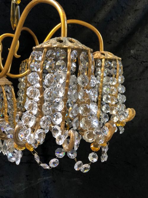 A WONDERFUL ITALIAN ANTIQUE POD CHANDELIER - ADDITIONAL PHOTO 4