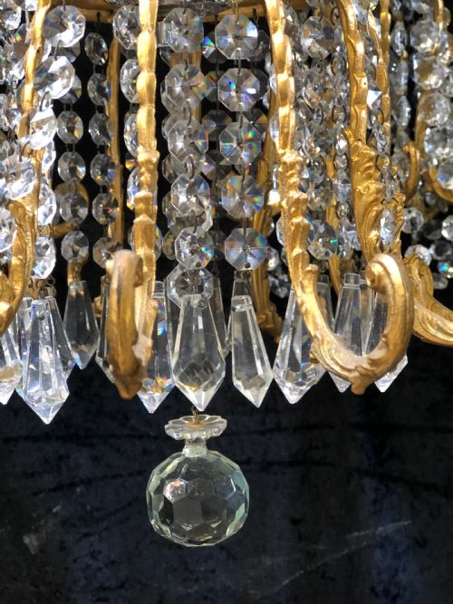 A WONDERFUL ITALIAN ANTIQUE POD CHANDELIER - ADDITIONAL PHOTO 5