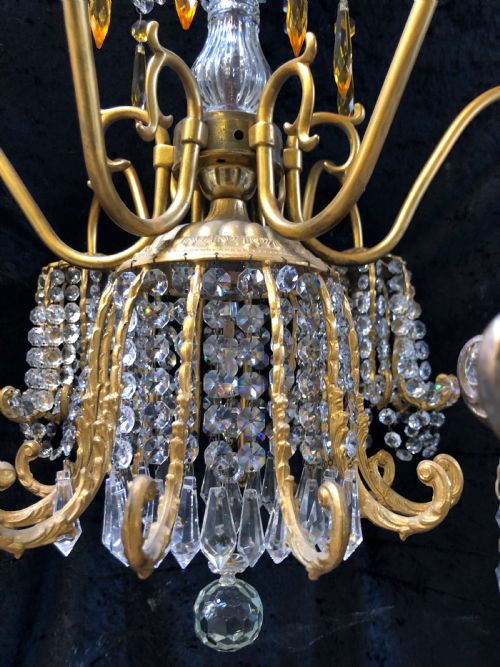 A WONDERFUL ITALIAN ANTIQUE POD CHANDELIER - ADDITIONAL PHOTO 6