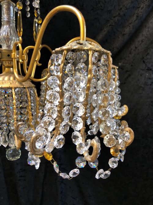 A WONDERFUL ITALIAN ANTIQUE POD CHANDELIER - ADDITIONAL PHOTO 7