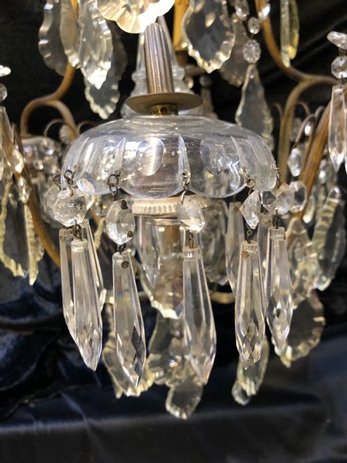 A UNIQUE FRENCH ANTIQUE CHANDELIER WITH 9 LIGHTS - ADDITIONAL PHOTO 14