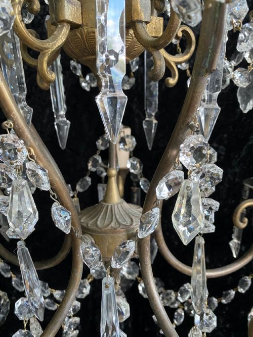 FIVE LIGHT DARK FRAMED PRETTY ITALIAN CHANDELIER - ADDITIONAL PHOTO 7
