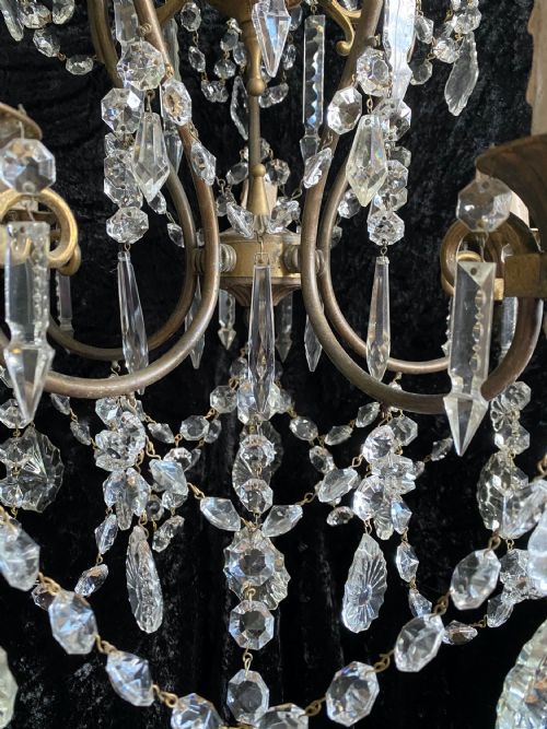 FIVE LIGHT DARK FRAMED PRETTY ITALIAN CHANDELIER - ADDITIONAL PHOTO 9
