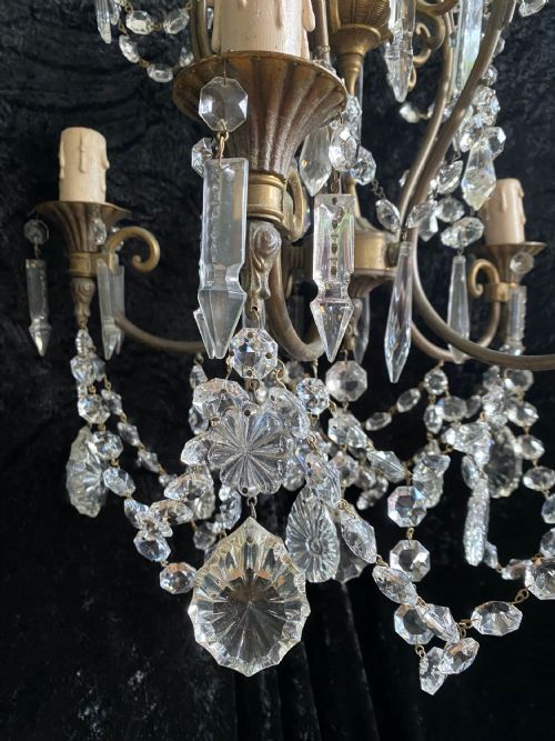 FIVE LIGHT DARK FRAMED PRETTY ITALIAN CHANDELIER - ADDITIONAL PHOTO 10
