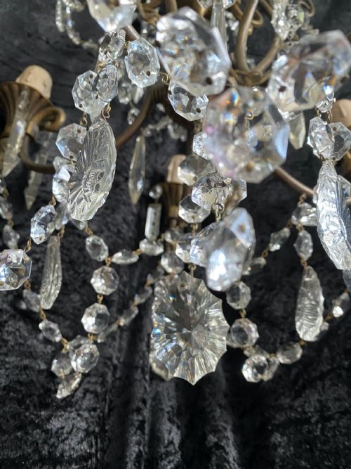 FIVE LIGHT DARK FRAMED PRETTY ITALIAN CHANDELIER - ADDITIONAL PHOTO 13