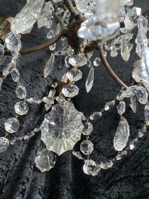 FIVE LIGHT DARK FRAMED PRETTY ITALIAN CHANDELIER - ADDITIONAL PHOTO 14