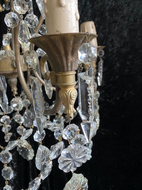 FIVE LIGHT DARK FRAMED PRETTY ITALIAN CHANDELIER - ADDITIONAL PHOTO 15
