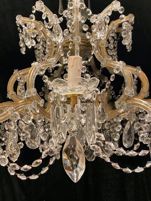 A WONDERFUL ITALIAN TEN LIGHT ITALIAN MARIE THERESA CHANDELIER - ADDITIONAL PHOTO 12