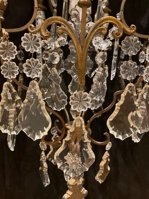 A ONE LIGHT ANTIQUE ITALIAN CAGE CHANDELIER - ADDITIONAL PHOTO 11