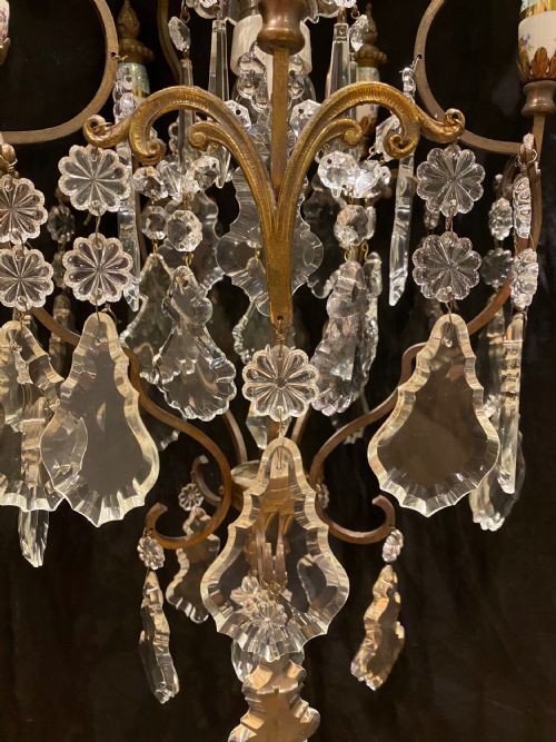 A ONE LIGHT ANTIQUE ITALIAN CAGE CHANDELIER - ADDITIONAL PHOTO 12