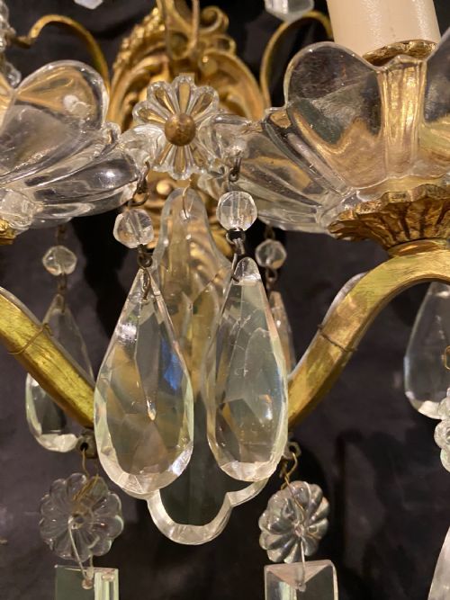 A PAIR OF GOOD QUALITY FRENCH TWO LIGHT ANTIQUE WALLLIGHTS - ADDITIONAL PHOTO 5