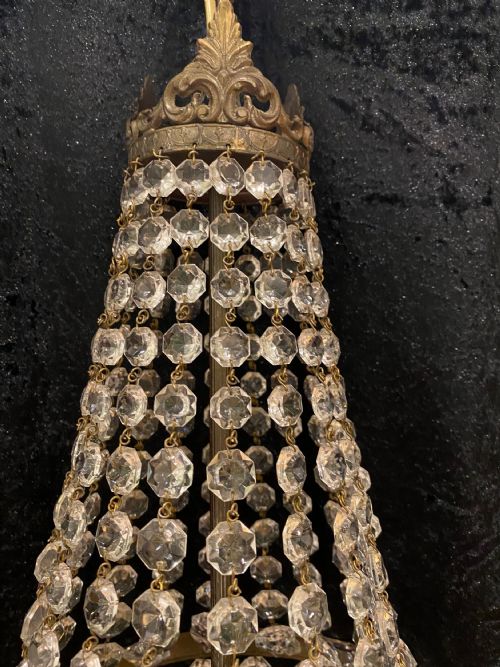 A SINGLE LIGHT FRENCH EMPIRE ANTIQUE CHANDELIER - ADDITIONAL PHOTO 2