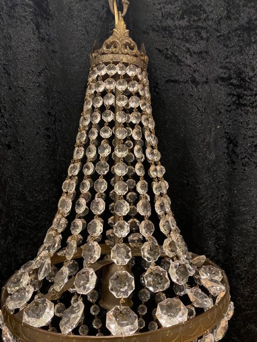 A SINGLE LIGHT FRENCH EMPIRE ANTIQUE CHANDELIER - ADDITIONAL PHOTO 3
