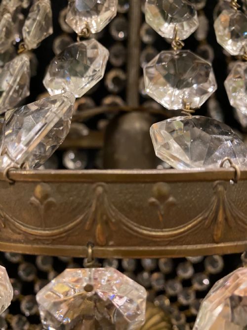 A SINGLE LIGHT FRENCH EMPIRE ANTIQUE CHANDELIER - ADDITIONAL PHOTO 4