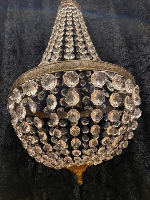 A SINGLE LIGHT FRENCH EMPIRE ANTIQUE CHANDELIER - ADDITIONAL PHOTO 6