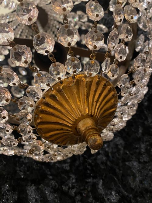 A SINGLE LIGHT FRENCH EMPIRE ANTIQUE CHANDELIER - ADDITIONAL PHOTO 9