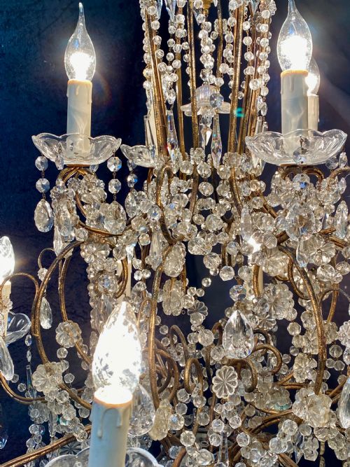 TWELVE LIGHT FLORENTINE GILT ANTIQUE CHANDELIER - ADDITIONAL PHOTO 2