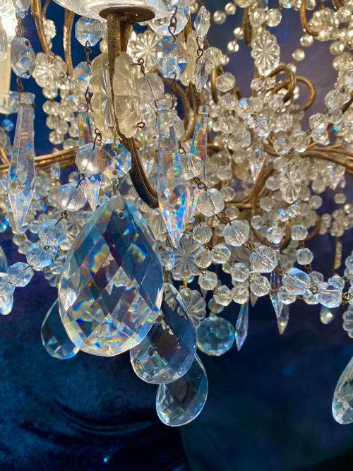 TWELVE LIGHT FLORENTINE GILT ANTIQUE CHANDELIER - ADDITIONAL PHOTO 4