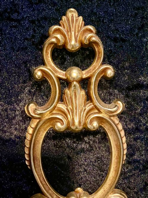 A PAIR OF TWO ARM FRENCH BRASS WALLLIGHTS WITH OPEN FRAME - ADDITIONAL PHOTO 2