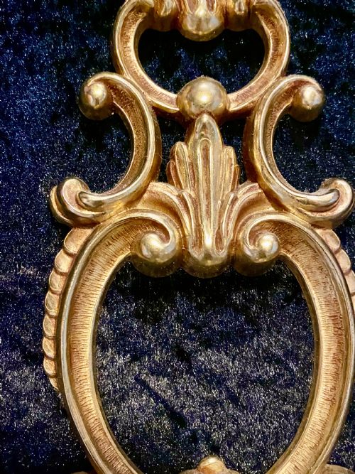 A PAIR OF TWO ARM FRENCH BRASS WALLLIGHTS WITH OPEN FRAME - ADDITIONAL PHOTO 5