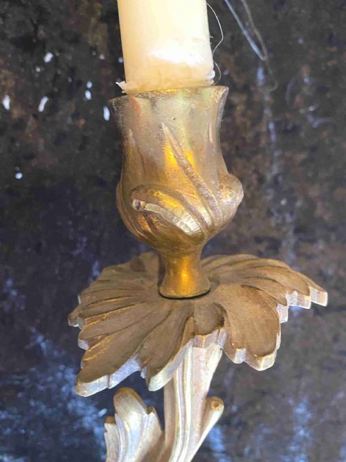 A SINGLE TWIN ARM BRASS ROCOCO FRENCH WALLLIGHT - ADDITIONAL PHOTO 6
