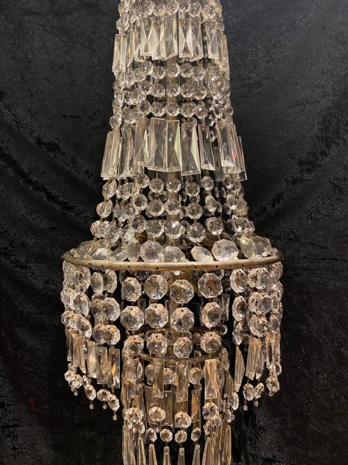 A PAIR OF FRENCH TENT AND WATERFALL ANTIQUE CHANDELIERS - ADDITIONAL PHOTO 6