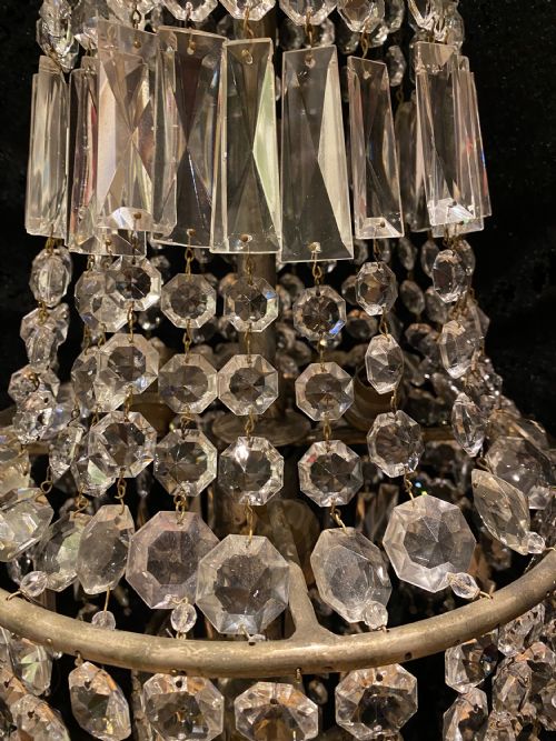 A PAIR OF FRENCH TENT AND WATERFALL ANTIQUE CHANDELIERS - ADDITIONAL PHOTO 4