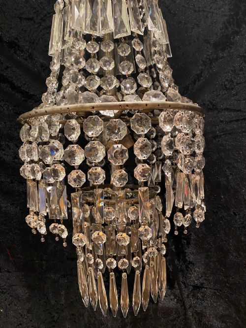 A PAIR OF FRENCH TENT AND WATERFALL ANTIQUE CHANDELIERS - ADDITIONAL PHOTO 7